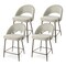 Set of 2/4 Modern Two-Tone Color Counter Stool with Brown Metal Tapered Legs - Grey Fabric & Leatherette